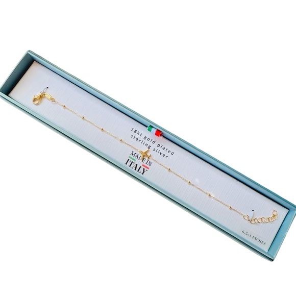 NEW 18kt gold plated sterling silver bracelet JET/Airplane - Picture 2 of 4